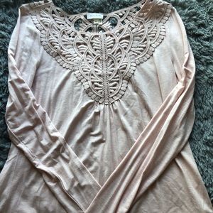 🌈Light pink lace top Anthropologie Meadow Rue